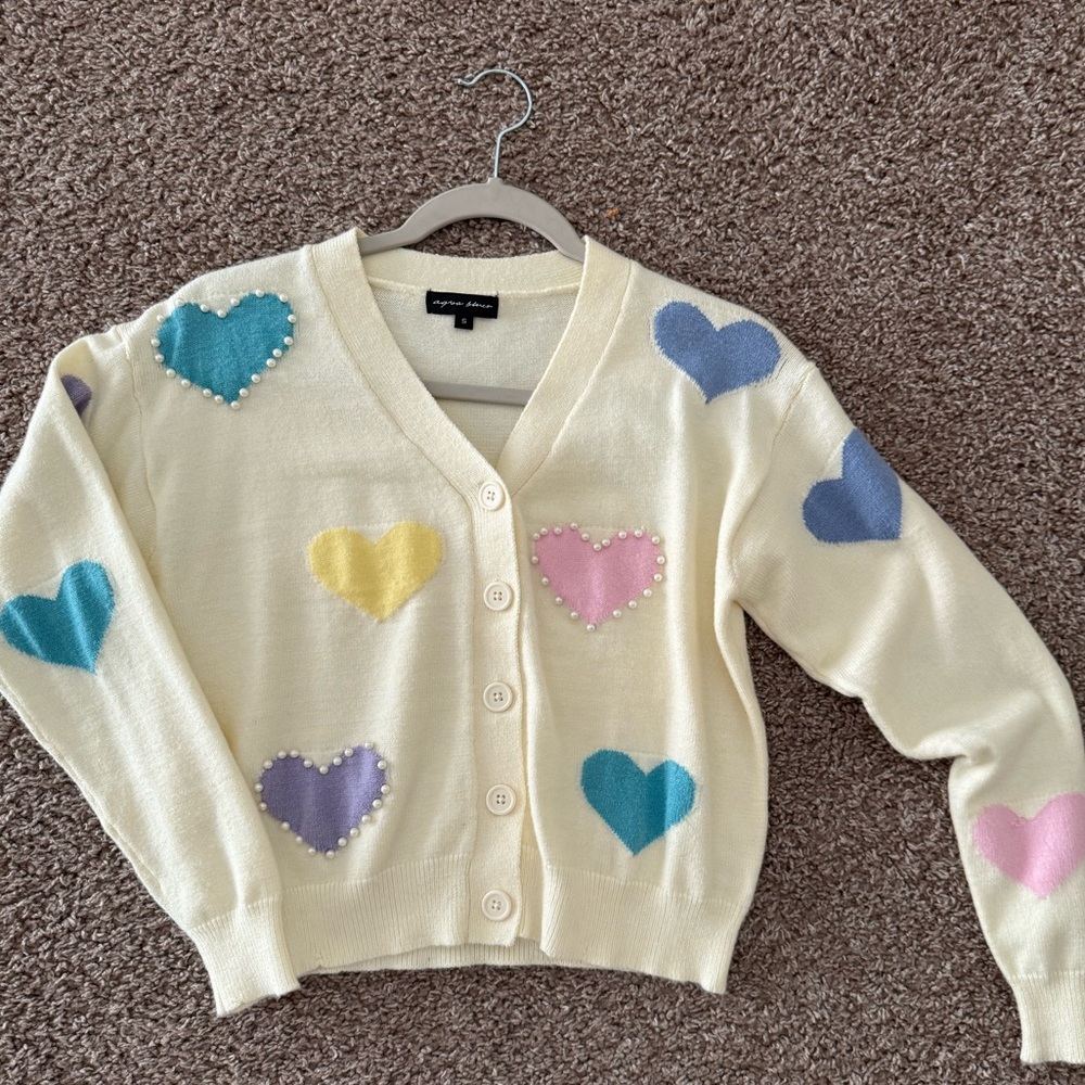 Heart Patterned Cardigan